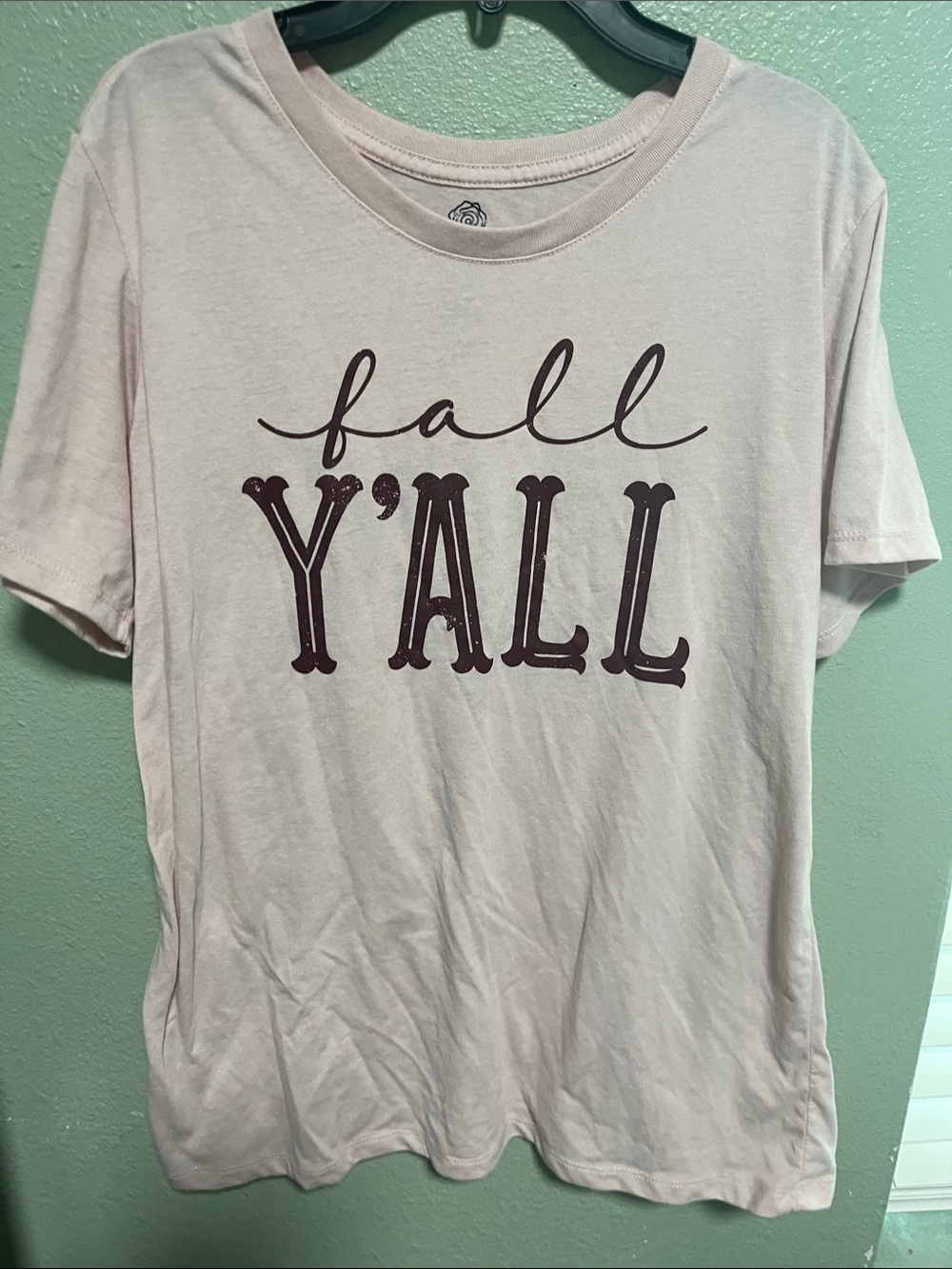 Fall Y'All Short Sleeve Tee - Light Pink